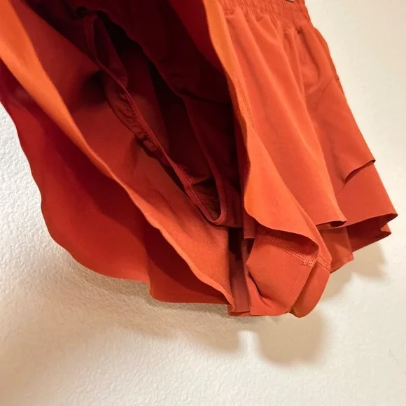 Lululemon Size M Court Rival High-Rise Short Burnt Orange Smocked Waist  LW7DKOS - Picture 8 of 11